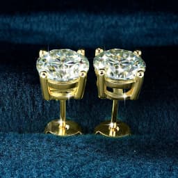 Lnngy 0.3-2CT Moissanite Stud Earrings for Women 14k Gold Filled Sparkling Four Claws Lab Diamond Earring With Certificates