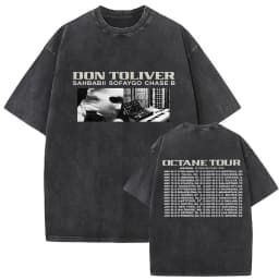 Rapper Don Toliver Octane Tour 2026 Vintage Washed T Shirt Men's Gothic Oversized Fashion T-shirts Hip Hop Pop Clothing T-shirt