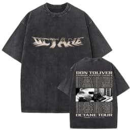 Rapper Don Toliver Octane Tour 2026 Vintage Washed T Shirt Men's Gothic Oversized Fashion T-shirts Hip Hop Pop Clothing T-shirt