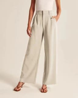 Women's High-Waisted Straight-Leg Trousers Casual Office Wear Slim-Fit Cut Solid-Colour Suit Trousers