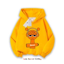 Sprunki Thick Hoodie for Children Anime Cartoon Fashion Sweatshirt Boys Girls Autumn Winter Hip Hop Hooded Hoodies Kids Clothes