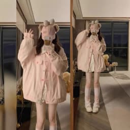 New College Style Dopamine Style Floral Lapel Jacket Women's Spring and Autumn New Design Loose Coat Top