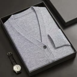 Mens New V-Neck Knitted Cardigan Long Sleeve Button Down Sweater Coat Solid Color Lightweight Thick Warm Winter Outerwear