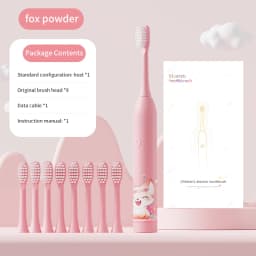 Children's Electric Toothbrush Color Cartoon Kids With Replacement Heads Soft Hair Cleaning Brush Rechargeable Sonic Toothbrush