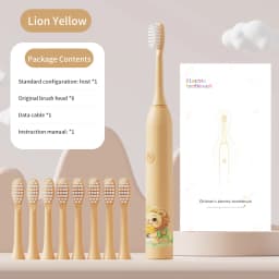 Children's Electric Toothbrush Color Cartoon Kids With Replacement Heads Soft Hair Cleaning Brush Rechargeable Sonic Toothbrush