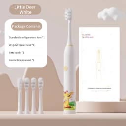 Children's Electric Toothbrush Color Cartoon Kids With Replacement Heads Soft Hair Cleaning Brush Rechargeable Sonic Toothbrush