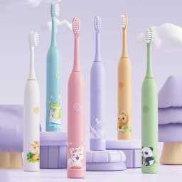 Children's Electric Toothbrush Color Cartoon Kids With Replacement Heads Soft Hair Cleaning Brush Rechargeable Sonic Toothbrush