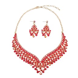 Diamond-studded necklace and earrings set. High-quality waterproof jewelry. Gift for your wife.