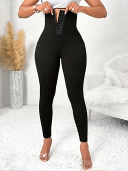 Women's New Corset Leggings Elastic Comfortable Slim Yoga Pants Button Closure Tummy Control Design For Belly Fat Slimming Pants