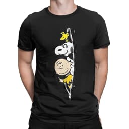 Snoopy Charlie Brown T-Shirt Men Cotton Top Tee Harajuku O-neck Short Sleeve