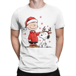 Snoopy Charlie Brown T-Shirt Men Cotton Top Tee Harajuku O-neck Short Sleeve