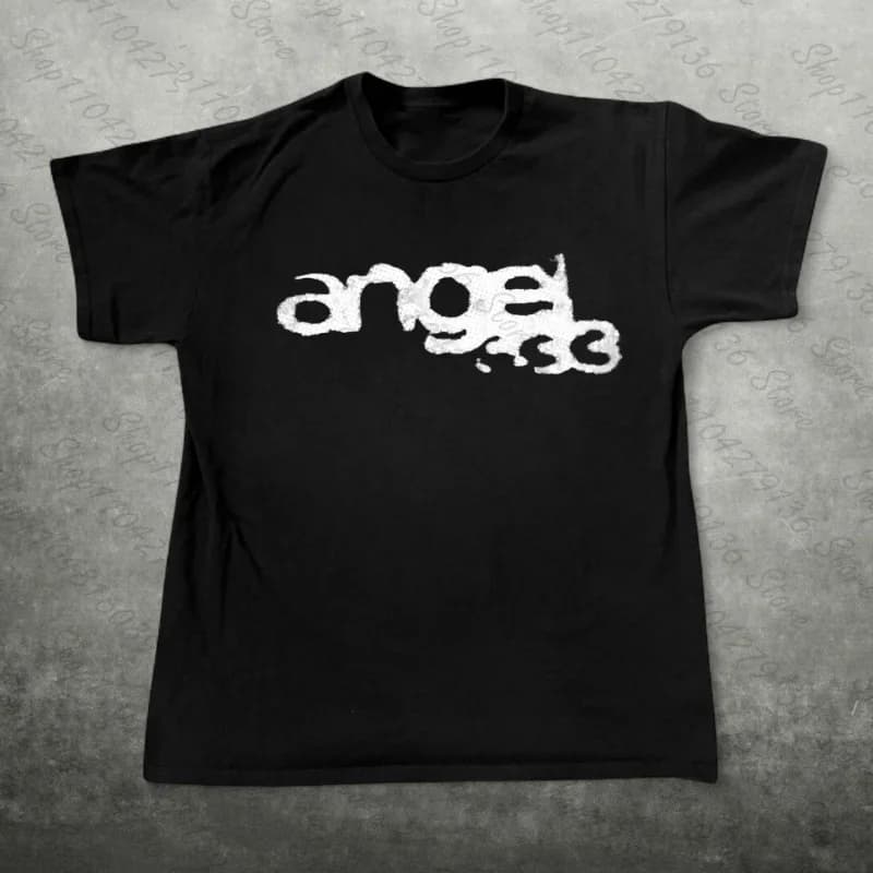 Y2k Style Goth Letter Print Vintage Street Women Grunge T-shirt Clothes Aesthetic 2000s Tops Cute Emo Girl Crop Slim Baby Tee