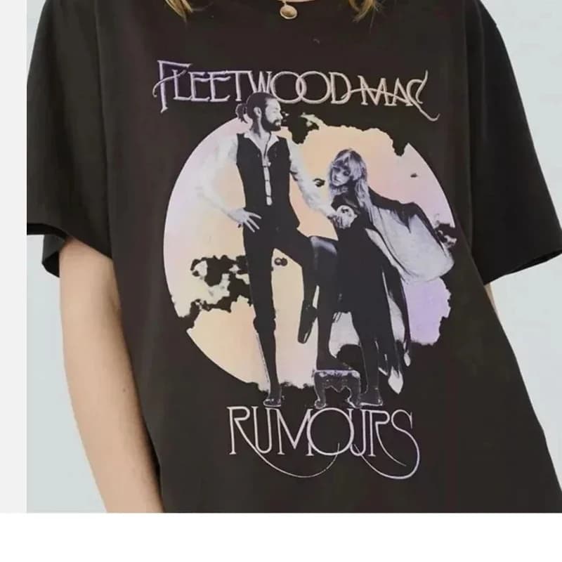 American Vintage Fleetwood Mac Rumors  Summer Men's and Women's Loose and Breathable T-shirt Top