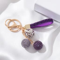 Women's Fashion Jewelry Rhinestone Covered Ball Key Ring Car Keychain Bag Pendant - Elegant Accessory for Automobile Keys