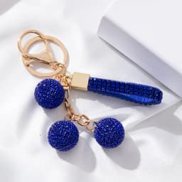 Women's Fashion Jewelry Rhinestone Covered Ball Key Ring Car Keychain Bag Pendant - Elegant Accessory for Automobile Keys