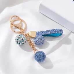 Women's Fashion Jewelry Rhinestone Covered Ball Key Ring Car Keychain Bag Pendant - Elegant Accessory for Automobile Keys