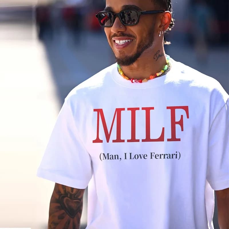 "MAN I LOVE FERRARO" - Funny English Short-Sleeve T-Shirt, Pure Cotton, Half-Sleeve, Trendy, Niche Design, Summer