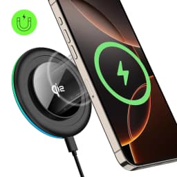 15W LED Wireless Charger Stand Fast Charging Station for iPhone 17 16 15 14 13 12 Pro Max 8 X XR Xiaomi Samsung Smartphones