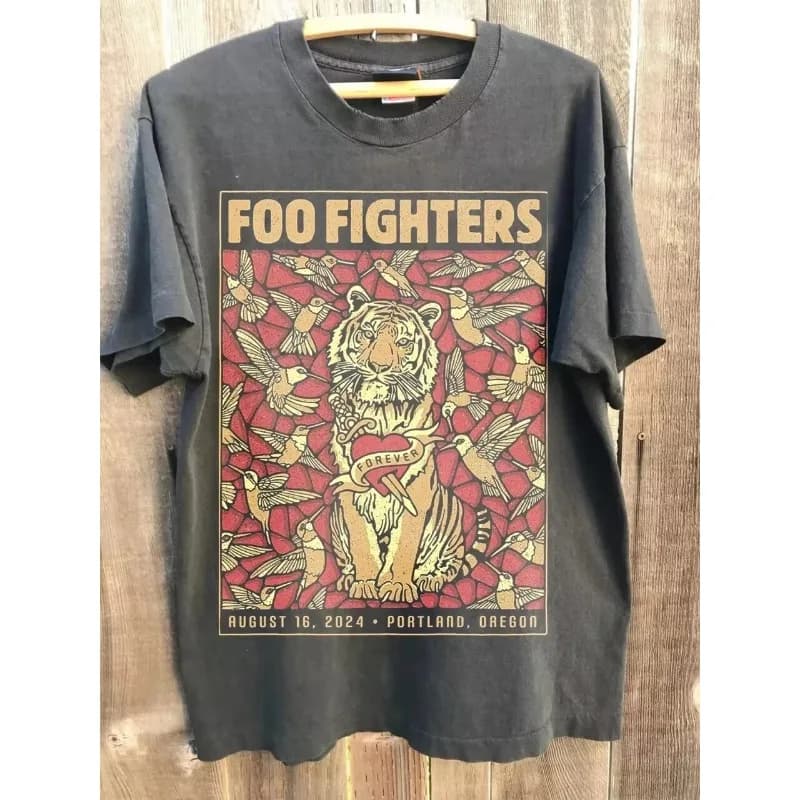 OR August 16, 2024 unisex T-shirt printed men's T-shirt Foo Fighters In Portland,