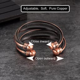 Vinterly Pure Copper Bracelets Magnetic Adjustable Open Cuff Vintage Flowers High Magnet Bangles Health Energy Jewelry Resizable
