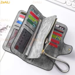 Sunflower Butterfly Pastoral Wind Women Leather Wallets For Woman Long Zipper Large Ladies Clutch Bag Female Purse Card Holder
