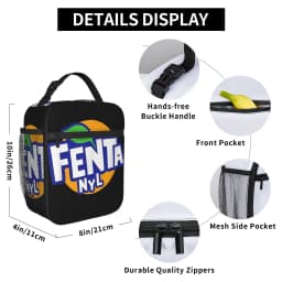 F-Fenta NYL Lunch Bag For Men Print Lunch Box Leisure Travel Cooler Bag Portable Oxford Thermal Lunch Bags