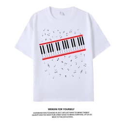 Michael Jackson's Official Movie-related Musical Note Short-Sleeved Cotton T-Shirt - Comfortable and Of High Quality Ins Y2k