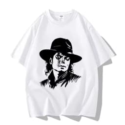 Michael Jackson's Official Movie-related Musical Note Short-Sleeved Cotton T-Shirt - Comfortable and Of High Quality Ins Y2k