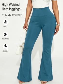 Women's Super Soft Flare Pants High Waisted Tummy Control Workout Yoga Leggings Bell Bottoms