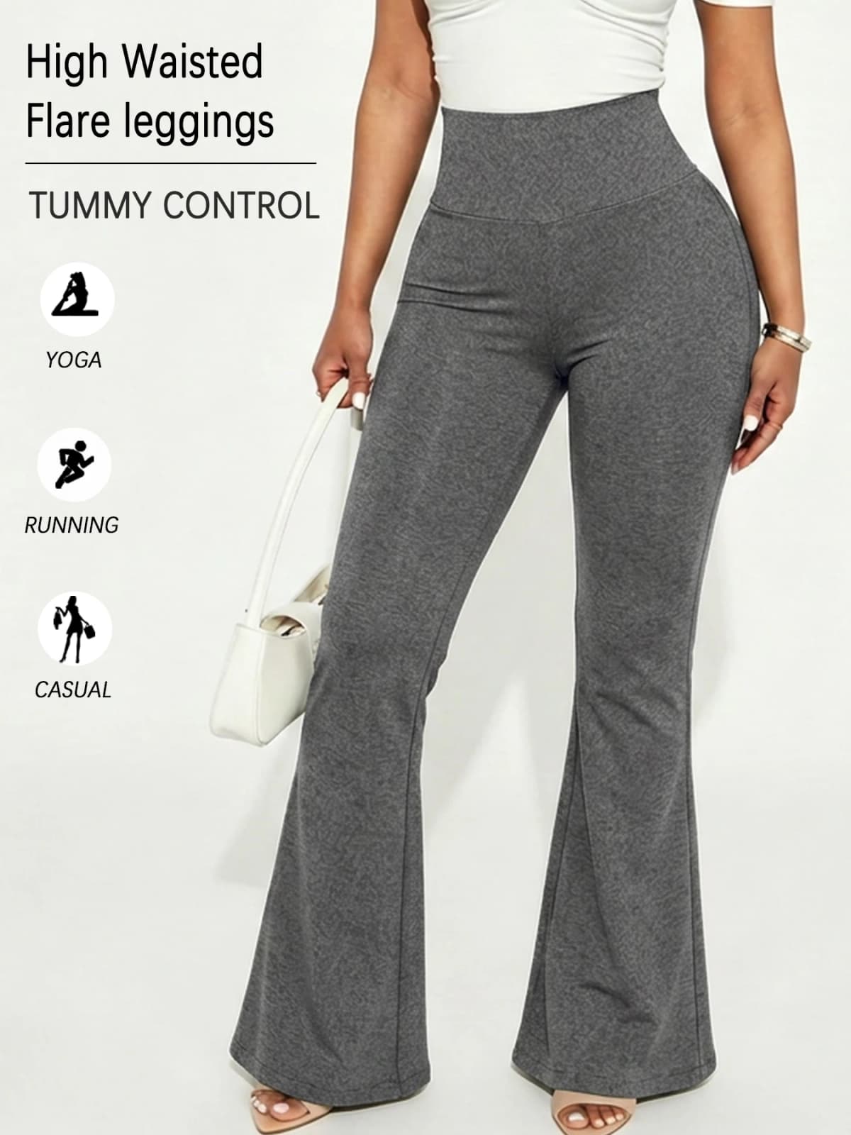 Women's Super Soft Flare Pants High Waisted Tummy Control Workout Yoga Leggings Bell Bottoms