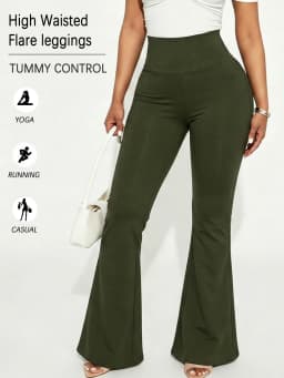 Women's Super Soft Flare Pants High Waisted Tummy Control Workout Yoga Leggings Bell Bottoms