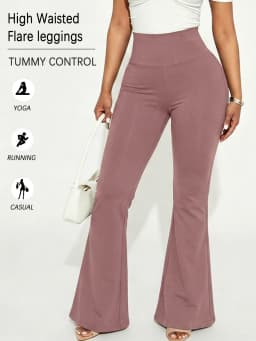 Women's Super Soft Flare Pants High Waisted Tummy Control Workout Yoga Leggings Bell Bottoms