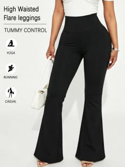 Women's Super Soft Flare Pants High Waisted Tummy Control Workout Yoga Leggings Bell Bottoms