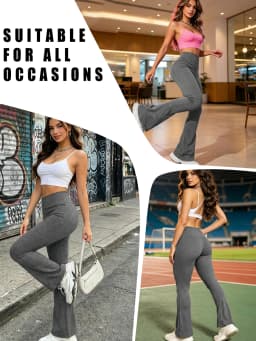 Women's Super Soft Flare Pants High Waisted Tummy Control Workout Yoga Leggings Bell Bottoms