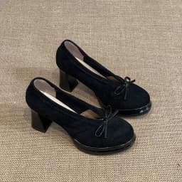 Women's High Heels 2026 Spring Autumn New Vintage Fashion Bow Knot Party Chunky Heels Outdoor Non Slip Luxury Mary Jane Shoes