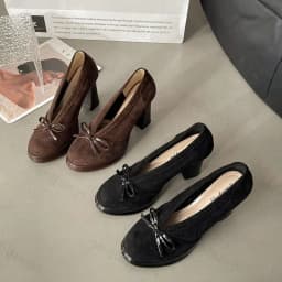 Women's High Heels 2026 Spring Autumn New Vintage Fashion Bow Knot Party Chunky Heels Outdoor Non Slip Luxury Mary Jane Shoes