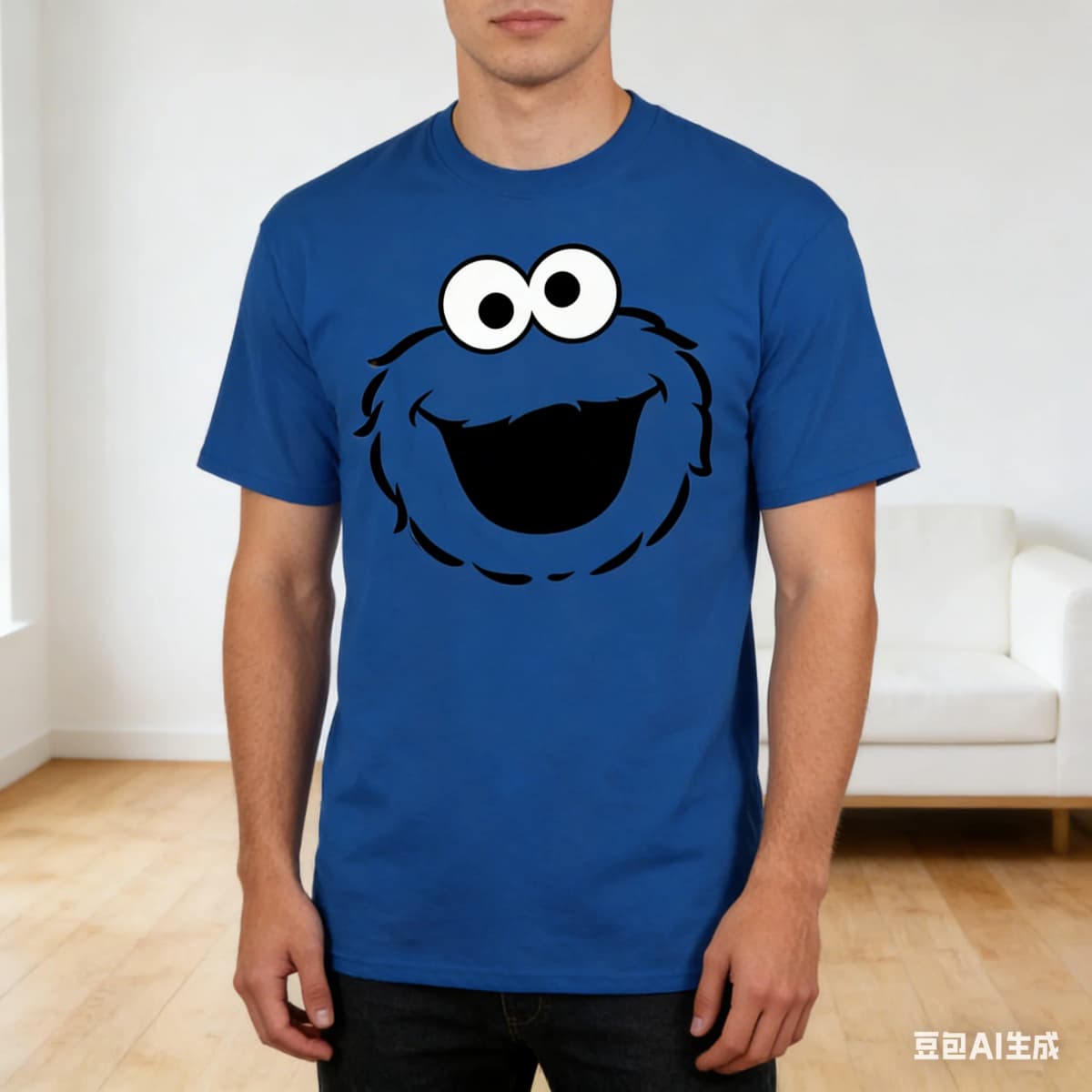 26 Sesame Street Adult Sesame Street Full Face Clothing Neutral Adult O-Neck T-shirt Series Cartoon Character Soft Elastic Top