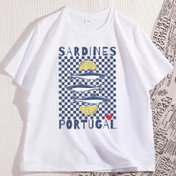 Vintage Sardines Graphic Tee Men Women Summer Portugal Coastal Comfort T-Shirt Beach Short-sleeved Round Neck Tshirt Clothes