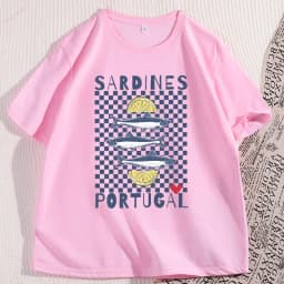 Vintage Sardines Graphic Tee Men Women Summer Portugal Coastal Comfort T-Shirt Beach Short-sleeved Round Neck Tshirt Clothes