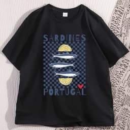 Vintage Sardines Graphic Tee Men Women Summer Portugal Coastal Comfort T-Shirt Beach Short-sleeved Round Neck Tshirt Clothes