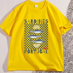Vintage Sardines Graphic Tee Men Women Summer Portugal Coastal Comfort T-Shirt Beach Short-sleeved Round Neck Tshirt Clothes