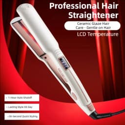 TINSOL 2-in-1 Straightening and Curling Iron Infrared Hair Straightener Wave Plate Curling Iron with Digital Temperature Display