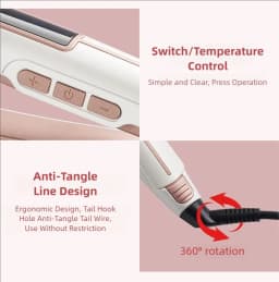 TINSOL 2-in-1 Straightening and Curling Iron Infrared Hair Straightener Wave Plate Curling Iron with Digital Temperature Display