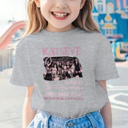 Katseye Y2K Girls Clothing Katseye Tour Shirt for Girl Kids Hip Pop Harajuku Streetwear Tee Clothes New Style Merch Cotton Tee