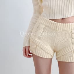 Womens Knitted Shorts Thick Drawstring Elastic Waist Soft Breathable High Waist Female Versatile Y2k Casual Knitting Mini Shorts