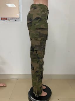 American High-Street Camouflage Cargo Pants, High-Waisted Straight-Leg Wide-Leg Design, Heavy-Duty Multi-Pocket, Slim-Fit Trendy