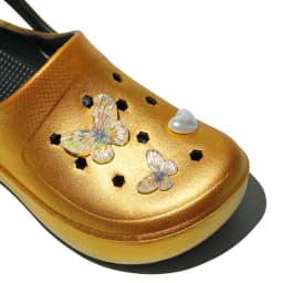 Gold Casual Clog and Mules, Lightweight EVA Garden Shoes, Non-Slip Sandals, Breathable Slip-On Shoes for Indoor Outdoor 666