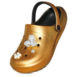 Gold Casual Clog and Mules, Lightweight EVA Garden Shoes, Non-Slip Sandals, Breathable Slip-On Shoes for Indoor Outdoor 666