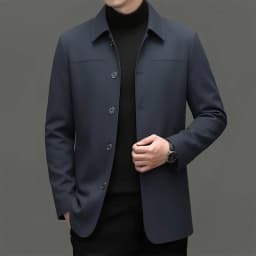 Middle-Aged Man's Loose Casual Spring-Autumn Jacket for Men, Suitable for Middle-Aged and Elderly Dads, with Single Button Closu