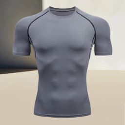 Men's compression t-shirt for running, climbing, and gym workouts, a perfect choice for muscular men who value a snug fit